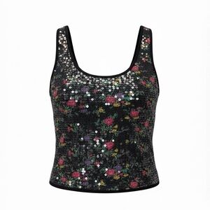 TOPSHOP Y2K 90s Festival Floral Sequin Women's Crop Top | US4/UK8/EUR36